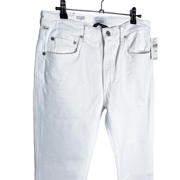 NWT Citizens of Humanity Zurie Ankle High‎ Rise Straight Jeans White Size 28